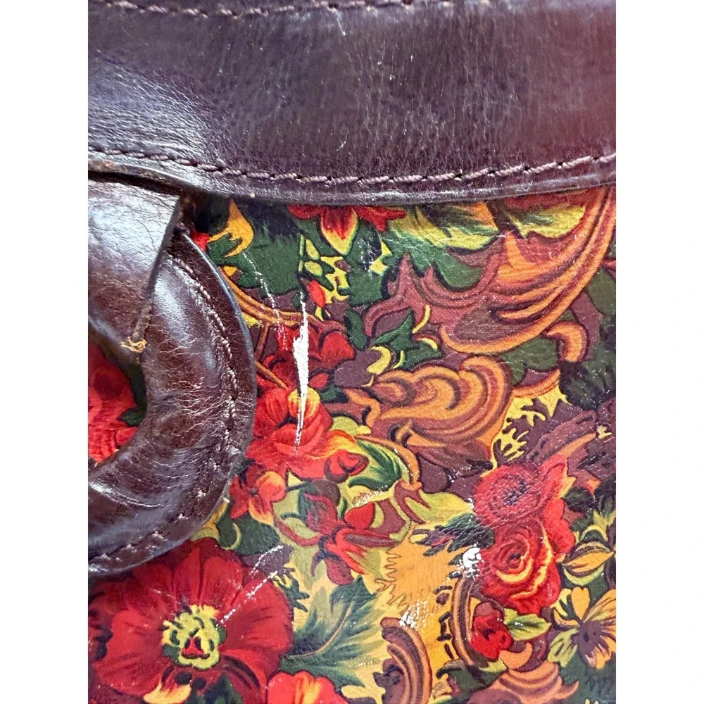 PATRICIA‎ NASH Ellington Large Shoulder bag Leather Travel Satchel RUSTIC FLORAL